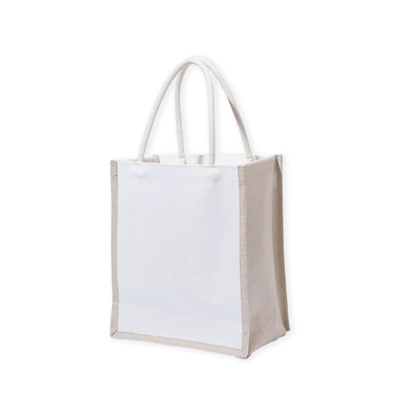 Jute Bags White Handles Printing