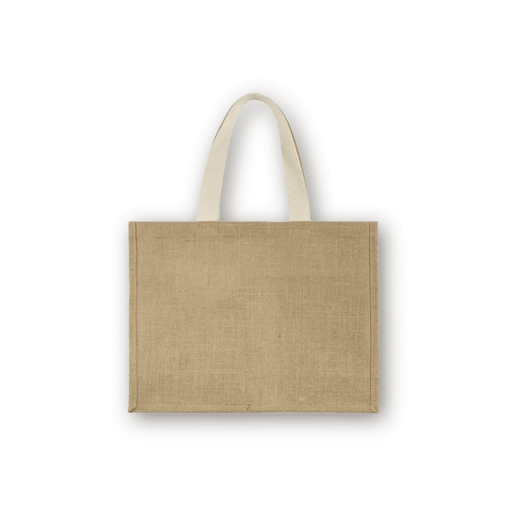 Jute Bags White Handles Printing