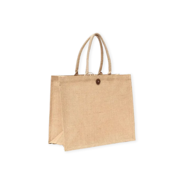 Jute Shopping Bags with Button Printing