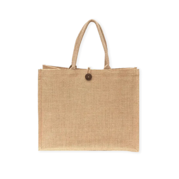 Jute Shopping Bags with Button Printing