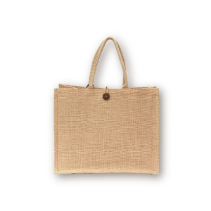 Jute Shopping Bags with Button Printing