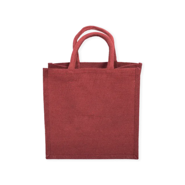 Reusable Square Jute Bags with Cotton HAndle Printing