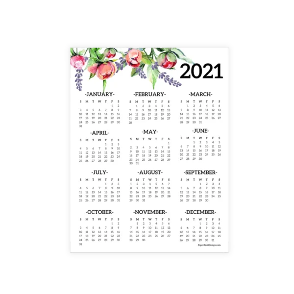 Single Page Calendars PRinting