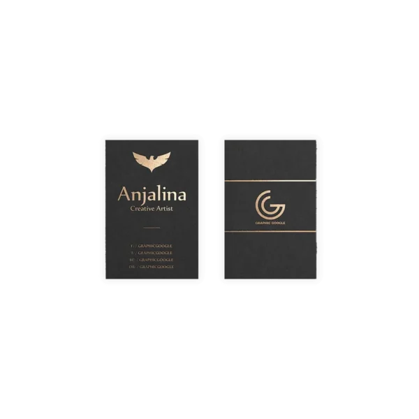 Gold Wirting black background Business card