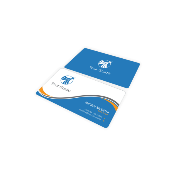 White and Blue Business Card