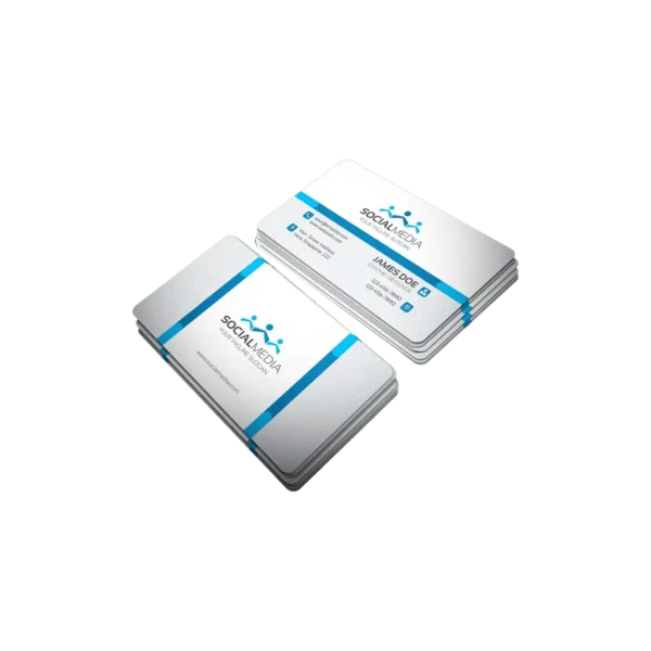 White with Blue Strips Business Card