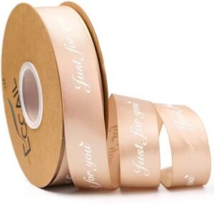 Custom printed satin ribbons for gift wrapping, branding, luxury packaging, and events in Dubai, UAE.