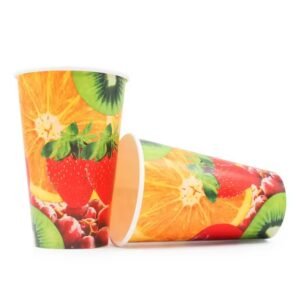 Clear PET juice cup for smoothies, juices, cold drinks, and takeaway packaging in Dubai, UAE.